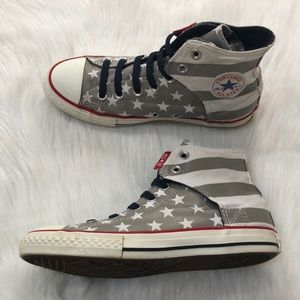 Stars and Stripes No Tie Velcro All Star Chuck Taylor Converse